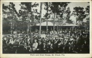 St. Cloud FL Park & Club House c1920s Postcard