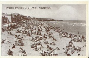 Kent Postcard - Bathing Pavilion and Sands - Westbrook - Ref TZ6125