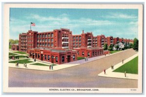 c1940's General Electric Co. Office Building View People Bridgeport CT Postcard