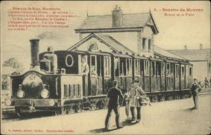 RR Train Station - France Moux Montsauche Nevers WWI US Soldier Mail 1918 PC