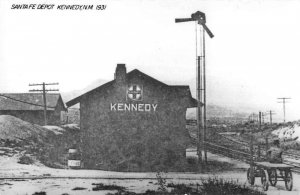 Kennedy New Mexico 1931 Santa Fe Train Depot repro real photo pc BB3376