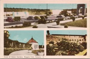 Oakes Gardens Niagara Falls Ontario ON Multiview Unused Vintage Postcard D70