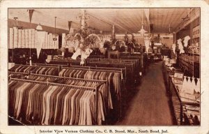 Advertising Postcard Interior View Vernon Clothing Co South Bend Indiana~125147