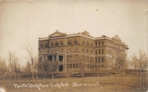 G39/ Bismarck North Dakota RPPC Postcard c1910 Capitol Building