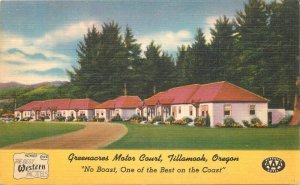 Oregon Tillamook Greenacres Motor Court 1930s Colorpicture Postcard 22-6021