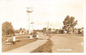 Grayling Michigan~Street Scene~Gulf Gas Station~Water Tower~1950s Roadside RPPC