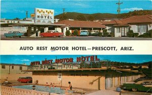 Arizona Autos Prescott Auto Nest Motor Hotel 963 Postcard  Pool Bradshaw 20-412