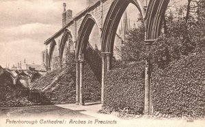 Vintage Postcard 1910's Arches In Precincts Peterborough Cathedral England