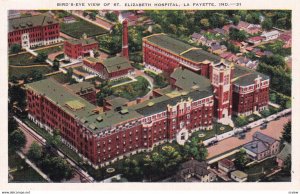 LAFAYETTE, Indiana, 1930-1940s; Bird's Eye-View Of St. Elizabeth Hospital