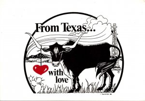 Texas Longhorn Cattle With Heart From Texas With Love