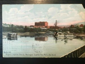 Vintage Postcard 1907 Burgess Sulphite Fibre Co. Largest in World Berlin NH