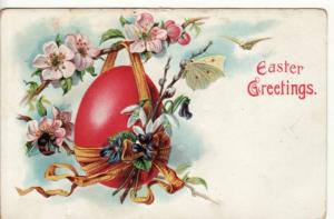 EASTER   BUTTERFLY, BUMBLEBEE, APPLE BLOSSOM postcard