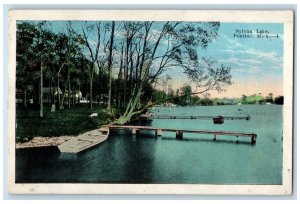 1927 Sylvan Lake Pontiac Dock Boat Scene Michigan MI Posted Vintage Postcard