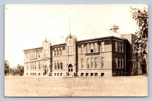 J94/ Howard South Dakota Postcard RPPC c1940s High School Building 465