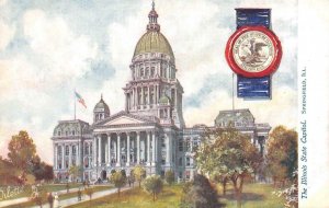 SPRINGFIELD, Illinois IL  STATE CAPITOL & SEAL  c1910's Tuck's Oilette Postcard