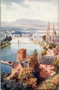 Tucks 7677 Bonnie Scotland, Inverness from Castle Hill Vintage Postcard N64