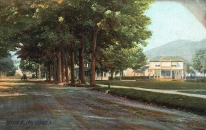 Vintage Postcard 1908 Canada Street Trees Bridge near Lake George New York NY