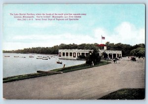 Minneapolis Minnesota MN Postcard Lake Harriet Pavilion Canoeing c1910's Antique