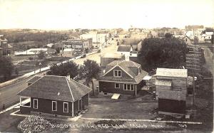 Red Lake Falls MN Birdseye Street View RPPC Real Photo Postcard