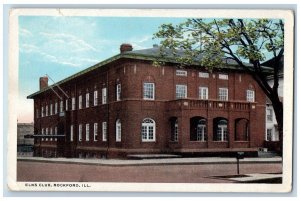 Rockford Illinois IL Postcard Elks Club Exterior Roadside Scene c1920s Trees