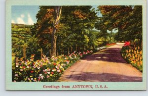 Generic Scenic Greetings Anytown USA Dealer Card UNP Linen Postcard F19