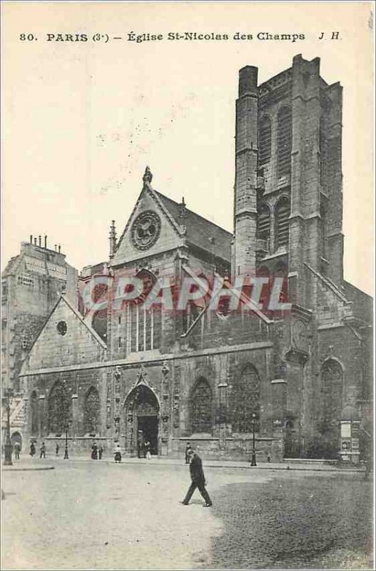 Old Postcard Paris church St Nicolas des Champs