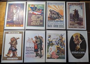 Lot of 11 Mint France WWI Patriotic Red Cross Artistic French Postcards