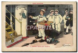 Old Postcard Gervese Illustrator Our Sailors L & # 39auteur in his workshop P...
