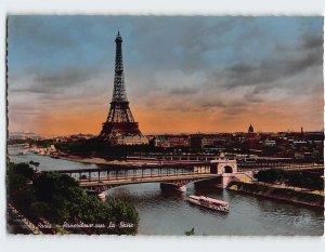 Postcard Panorama of the Seine, Paris, France