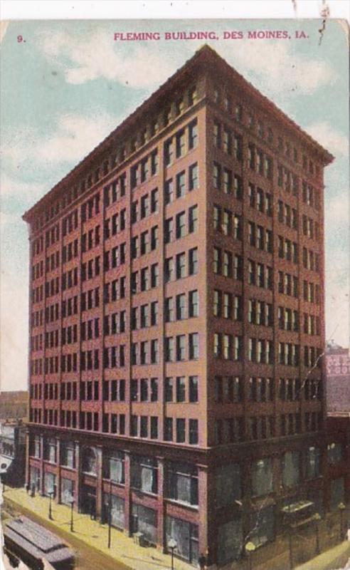 Iowa Des Moines Fleming Building 1909