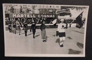 Mint Postcard RPPC Germany Winter Olympics Flag Holders March Garmisch 1936