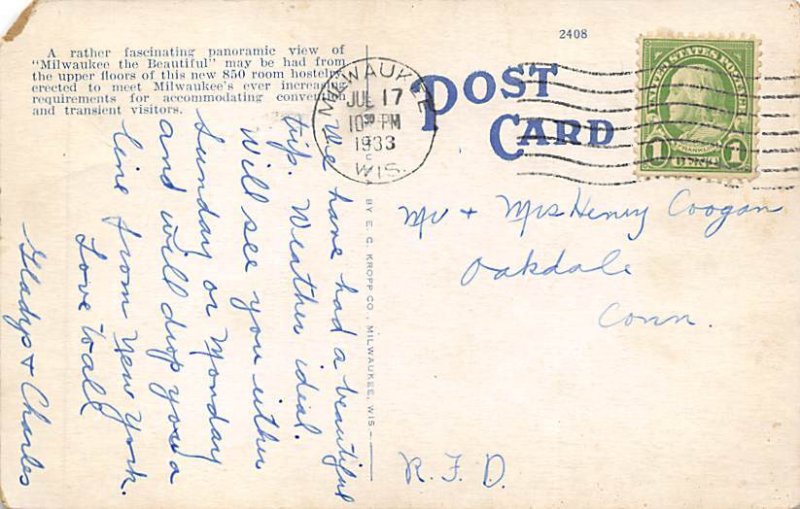 Hotel Schroeder - Milwaukee, Wisconsin WI