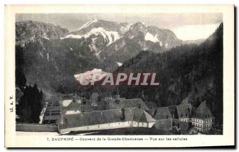 Old Postcard Dauphine Convent of the Grande Chartreuse Vue Sur cells