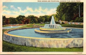 Texas Waco Cameron Park Rose Garden and Fountains Curteich