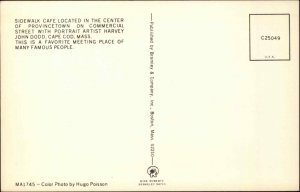 Provincetown MA Sidewalk Caf� Cape Cod 1950s-60s Vintage Postcard