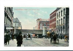 LP27  Springfield,  Massachusetts, MA, Postcard, Main Street