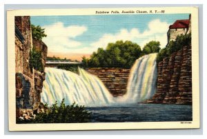 Vintage 1940's Postcard Rainbow Falls Ausable Chasm Adirondacks Region New York