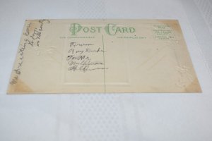 Winter Scene Holly Happy New Year Embossed Postcard