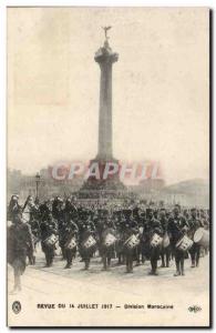 Old Postcard Paris 12eme Review July 14, 1917 Moroccan Army Division