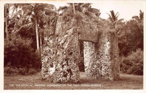 RPPC HA' AMONGA MONUMENT OF THE PAST TONGA ISLANDS REAL PHOTO POSTCARD (c.1920s)