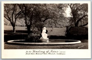 Glendale California 1940s RPPC Real Photo Postcard Finding Moses Forest Lawn