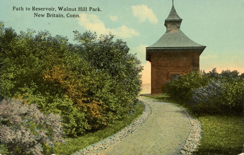 CT - New Britain. Walnut Hill Park, Path to Reservoir