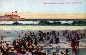 California Long Beach Bathing Scene