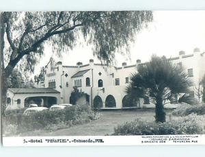 old rppc OLD CARS AT HOTEL Tehuacan - Puebla Mexico HM1843