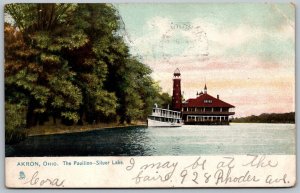 Akron Ohio 1907 Tuck's Postcard The Pavilion Silver Lake Boat