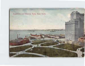 Postcard Aquarium and Battery Park, New York City, New York