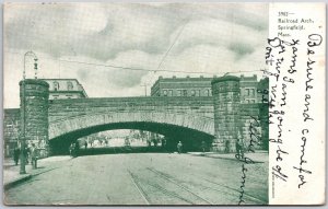 1907 Railroad Arch Springfield Massachusetts MA Roadway View Posted Postcard