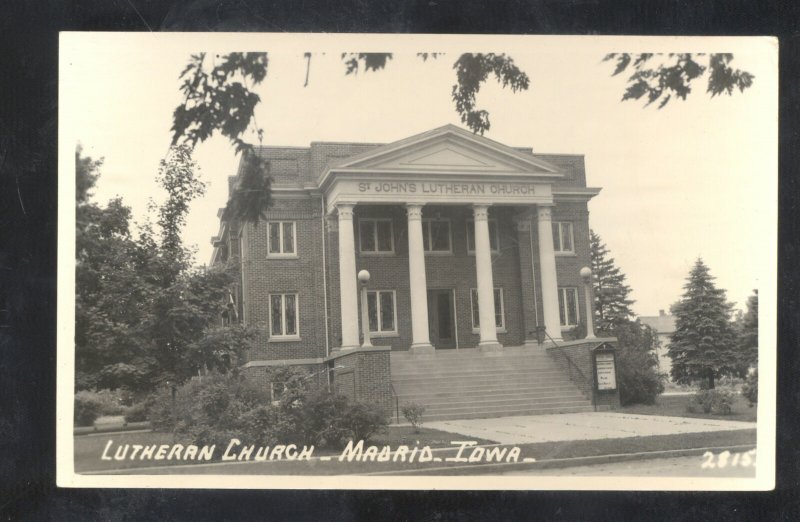 RPPC MADRID IOWA LUTHERAN CHURCH VINTAGE REAL PHOTO POSTCARD