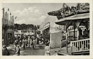 germany, LEIPZIG, Kleinmesse, Funfair Fair, Merry-go-Round, Carousel (1953)