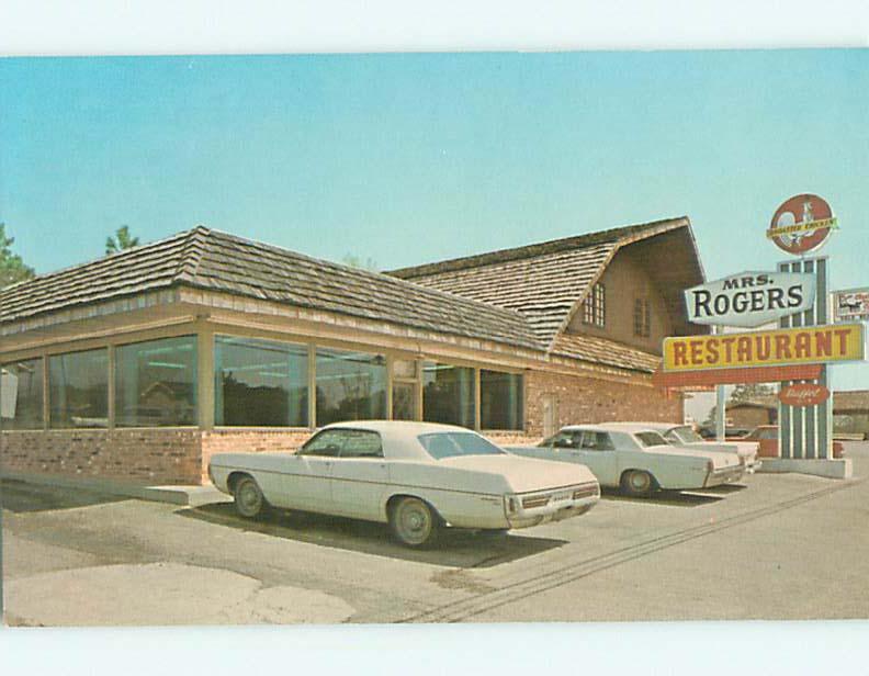 Unused Pre-1980 OLD CARS & MRS. ROGERS RESTAURANT Claxton Georgia GA v6081-22